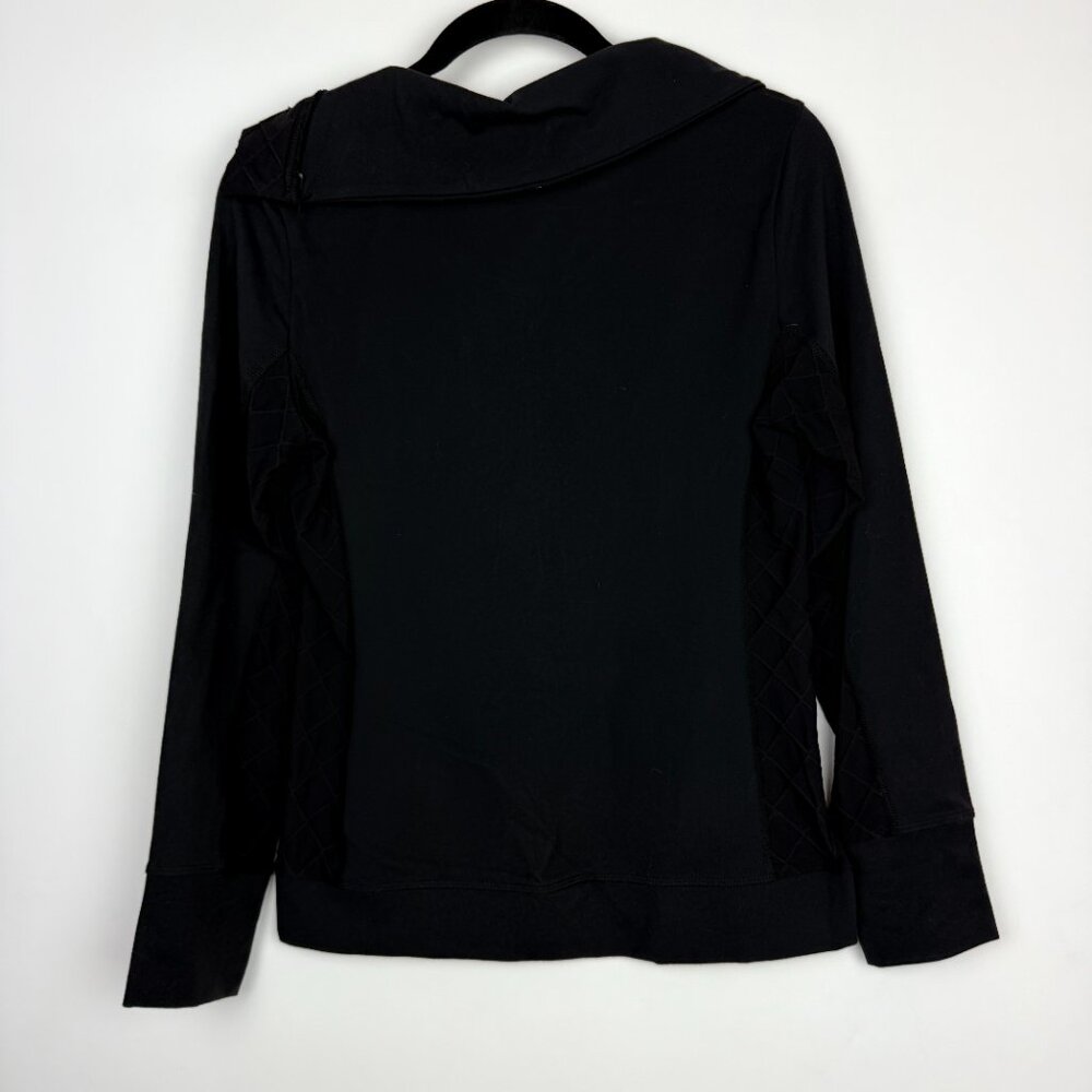 Beyond Yoga Asymmetric Full Zip‎ Supplex Knit Jacket Black Medium - Picture 5 of 9